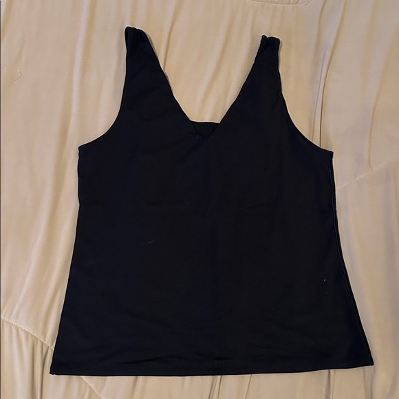 White House Black Market FORME All Ways Stretch Dual Neck Tank – Black – Size XL - Picture 3 of 5